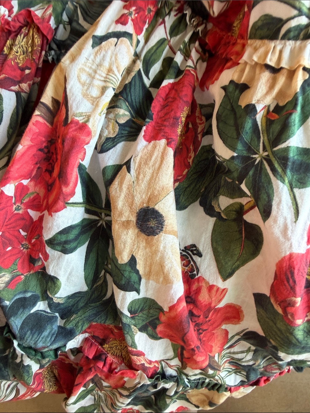 Vilebrequin Floral Maxi Dress in Red, Green, Cream - Picture 8 of 8